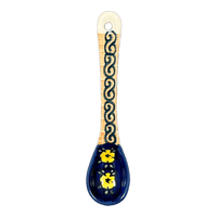 A picture of a Polish Pottery Sugar Spoon (Floral Formation) | L001S-WKK as shown at PolishPotteryOutlet.com/products/sugar-spoon-floral-formation