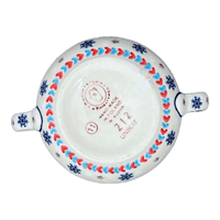 A picture of a Polish Pottery 3.5" Traditional Sugar Bowl (Snowflake Love) | C015U-PS01 as shown at PolishPotteryOutlet.com/products/3-5-traditional-sugar-bowl-snowflake-love-c015u-ps01