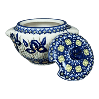 A picture of a Polish Pottery 3" Sugar Bowl (Iris) | C003S-BAM as shown at PolishPotteryOutlet.com/products/3-sugar-bowl-iris-c003s-bam