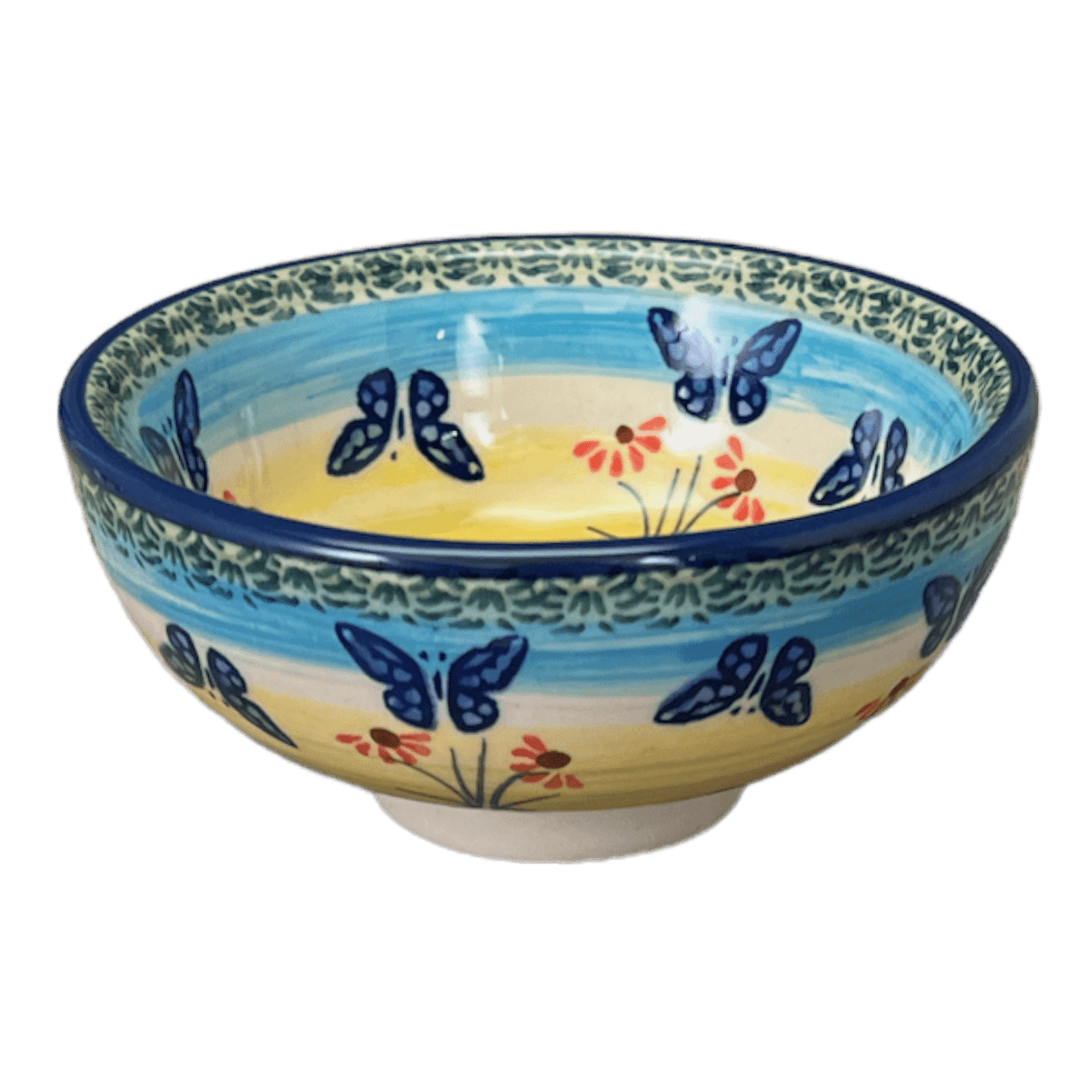 Bowl, Round, Dipping, 4.25" in "Butterflies in Flight" by Manufaktura | M153S-WKM