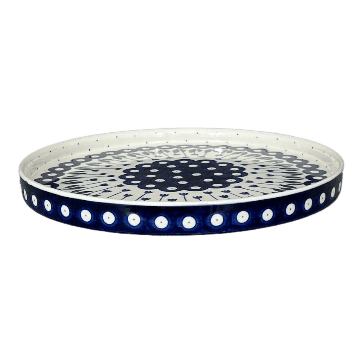 Tray, Round, 10" in "Tulip Dot" by Ceramika Artystyczna | AE93-377Z