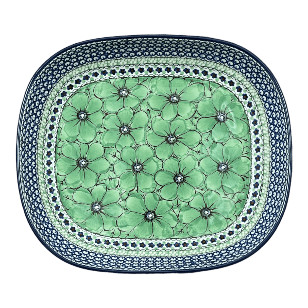 Baker, Rectangular, 10.5" x 12" in "Green Goddess" by Ceramika Artystyczna | A156-U408A