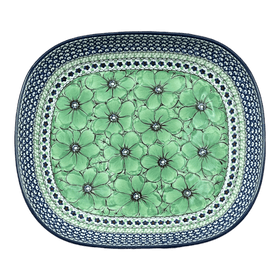 Polish Pottery CA 10.5" x 12" Baker (Green Goddess) | A156-U408A Additional Image at PolishPotteryOutlet.com