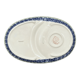 Polish Pottery Plate, Round, Soup & Sandwich, 11.75" x 7.25" in "Floral Fans" by Manufaktura | P006S-P314 Additional Image at PolishPotteryOutlet.com