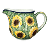 Polish Pottery Creamer, 10 oz in "Sunflower Field" by Ceramika Artystyczna | A341-U4737 at PolishPotteryOutlet.com