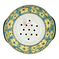 A picture of a Polish Pottery Zaklady 10" Colander (Sunny Meadow) | Y1183A-ART332 as shown at PolishPotteryOutlet.com/products/10-colander-sunny-meadow-y1183a-art332