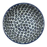 A picture of a Polish Pottery Bowl, Round, 8.5" in "Floral Revival Blue" by Manufaktura | M135U-MKOB as shown at PolishPotteryOutlet.com/products/8-5-bowl-floral-revival-blue-m135u-mkob