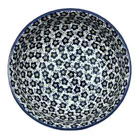 Polish Pottery Bowl, Round, 8.5" in "Floral Revival Blue" by Manufaktura | M135U-MKOB Additional Image at PolishPotteryOutlet.com