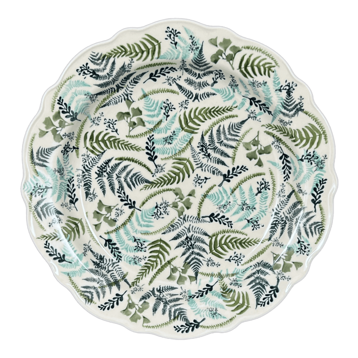 Platter, Round, Ornate, 13.5" in "Scattered Ferns" by Manufaktura | T142S-GZ39