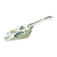 A picture of a Polish Pottery 7" Scoop (Scattered Ferns) | L004S-GZ39 as shown at PolishPotteryOutlet.com/products/7-coffee-scoop-scattered-ferns-l004s-gz39