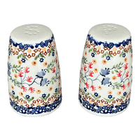 A picture of a Polish Pottery 3.75" Salt and Pepper (Wildflower Delight) | S086S-P273 as shown at PolishPotteryOutlet.com/products/3-75-salt-and-pepper-wildflower-delight-s086s-p273