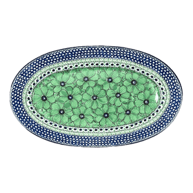 Polish Pottery Platter, Oval, 17.5" in "Green Goddess" by Ceramika Artystyczna | A200-U408A Additional Image at PolishPotteryOutlet.com