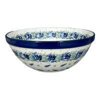 A picture of a Polish Pottery Bowl, Round, Kitchen, 9" in "Hyacinth in the Wind" by Ceramika Artystyczna | A056-2037X as shown at PolishPotteryOutlet.com/products/c-a-9-kitchen-bowl-hyacinth-in-the-wind-a056-2037x