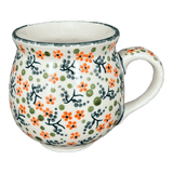 Mug, Belly Mug, 10oz Medium in "Peach Blossoms" by Manufaktura | K090S-AS46