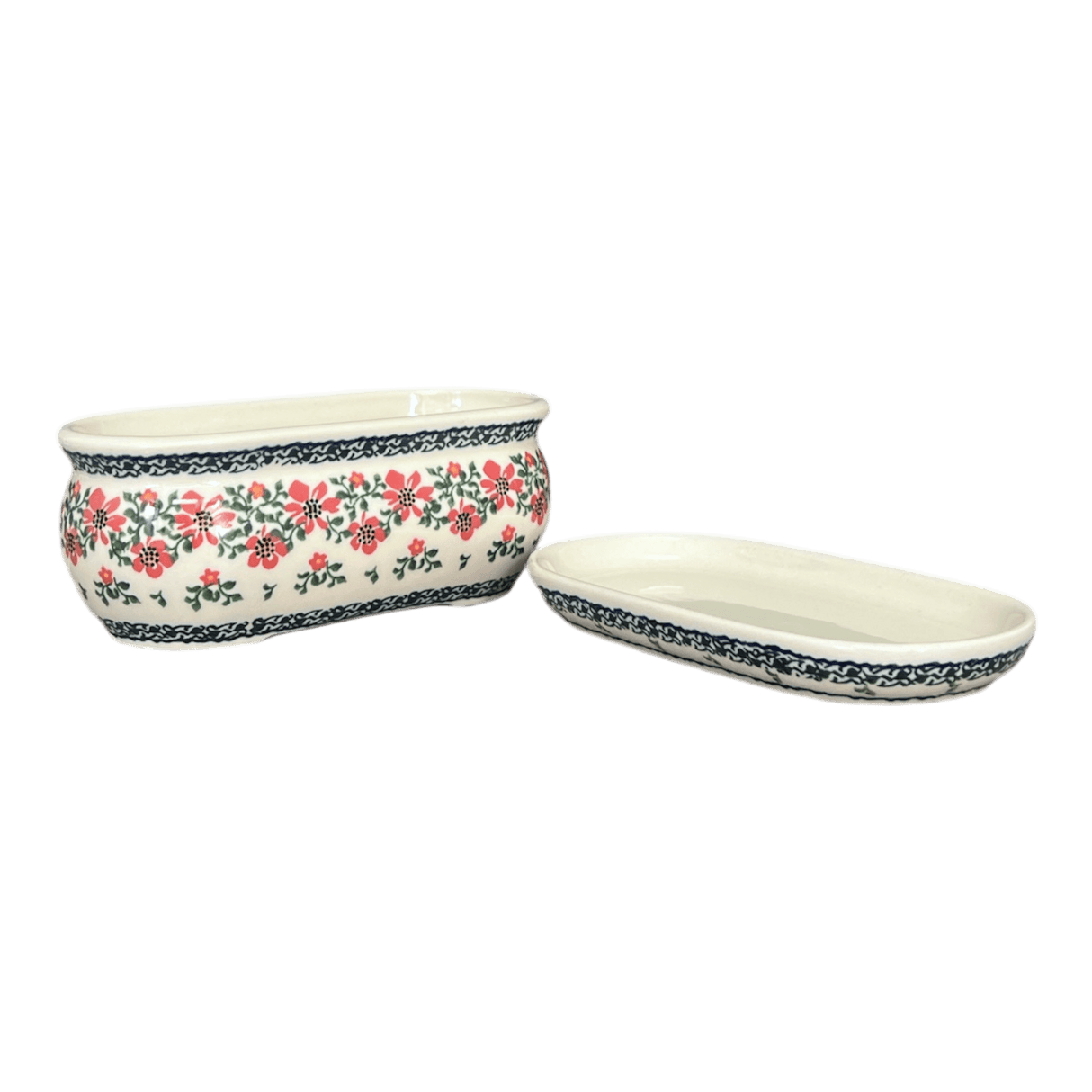 Herb Pot, 6.9" in "Draping Red Florals" by Galia | GDN11-PW3