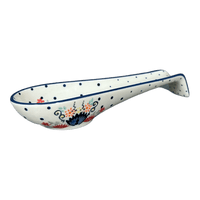 A picture of a Polish Pottery Spoon Rest, Large, 9.25" in "Fan-tastic Vines" by Manufaktura | P007S-GP24 as shown at PolishPotteryOutlet.com/products/large-spoon-rest-fan-tastic-vines-p007s-gp24