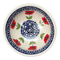 A picture of a Polish Pottery Dipping Bowl (Poppy Garden) | M153T-EJ01 as shown at PolishPotteryOutlet.com/products/dipping-bowl-poppy-garden-m153t-ej01