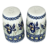 A picture of a Polish Pottery 3.75" Salt and Pepper (Iris) | S086S-BAM as shown at PolishPotteryOutlet.com/products/3-75-salt-and-pepper-iris-s086s-bam