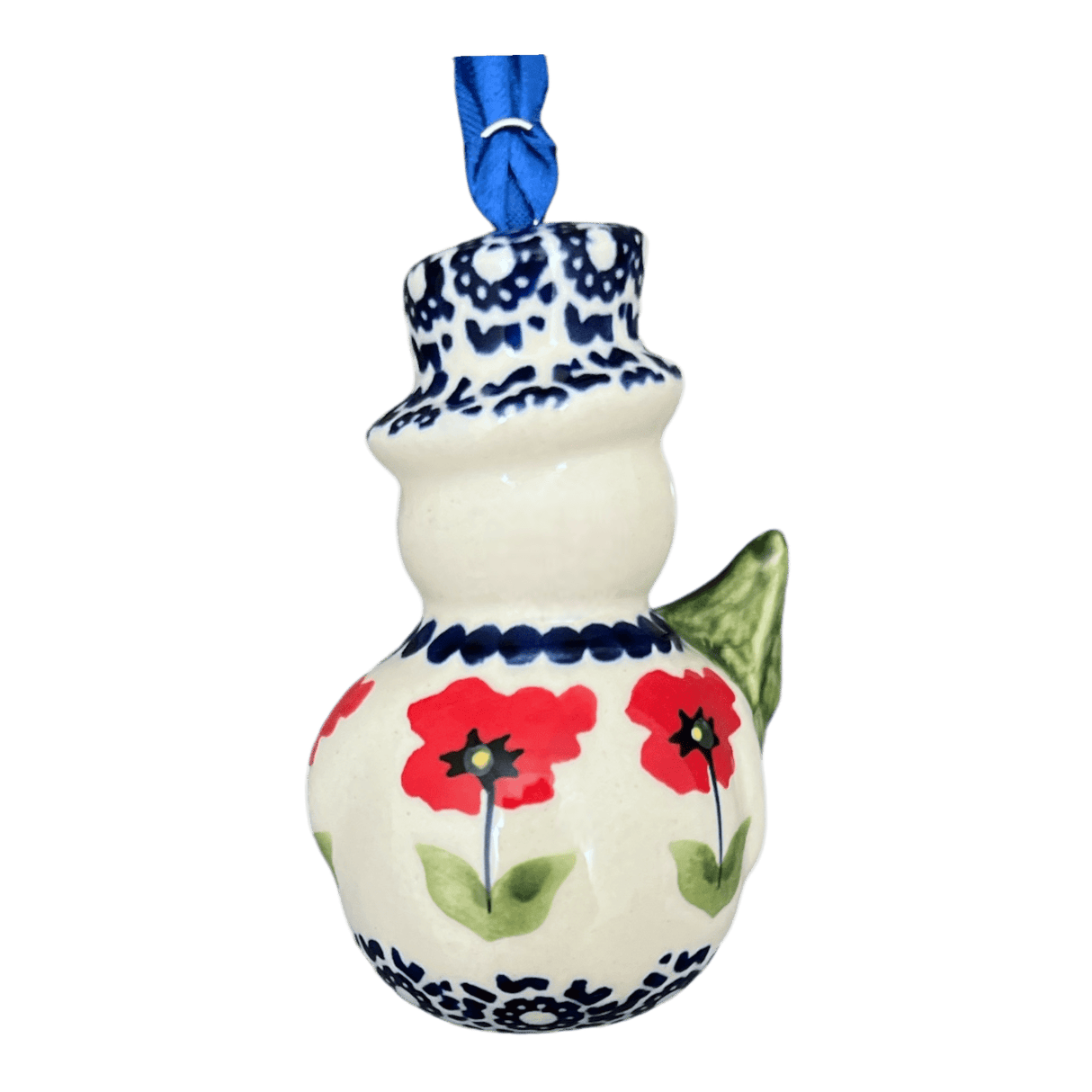 Ornament, Snowman with Tree, 2" in "Poppy Garden" by Manufaktura | K143T-EJ01