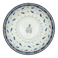 A picture of a Polish Pottery Bowl, Round, Kitchen, 9" in "Hyacinth in the Wind" by Ceramika Artystyczna | A056-2037X as shown at PolishPotteryOutlet.com/products/c-a-9-kitchen-bowl-hyacinth-in-the-wind-a056-2037x