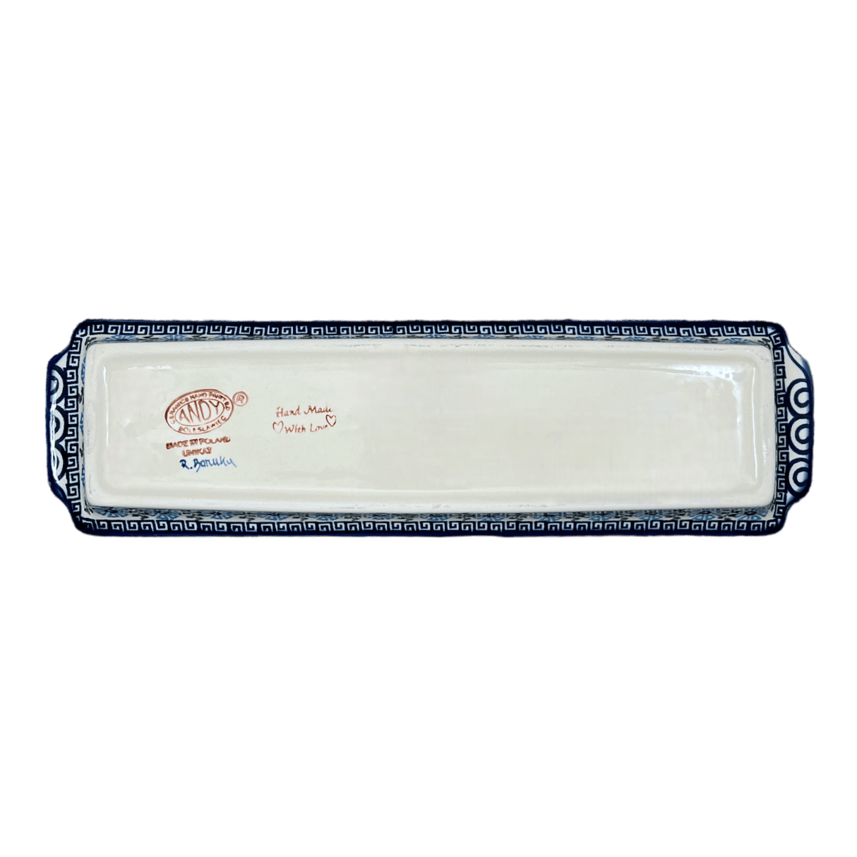 Tray, Rectangular, 16" x 4.5" in "Blue Daisy Spiral" by Andy | NDA203-38