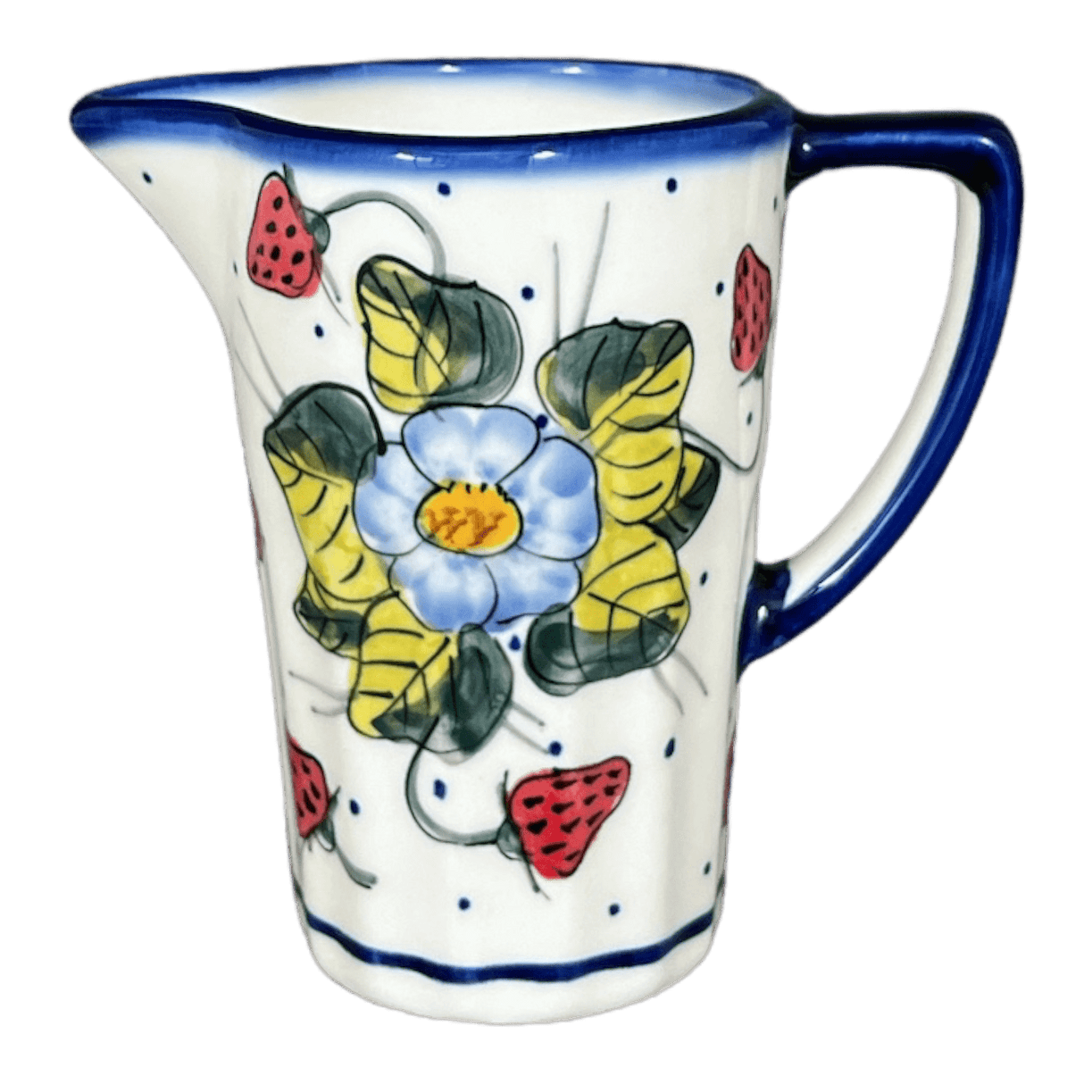 Pitcher, 14 oz, WR (WR7K) in "Strawberries & Blossoms" by W.R. Ceramika | WR7K-WR2