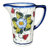 Pitcher, 14 oz, WR (WR7K) in "Strawberries & Blossoms" by W.R. Ceramika | WR7K-WR2