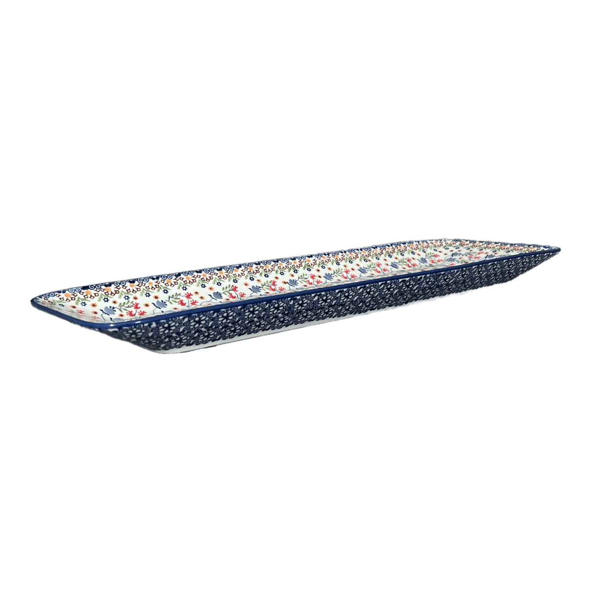 Platter, Rectangular, Long, 19.5" x 6.75" in "Wildflower Delight" by Manufaktura | P204S-P273