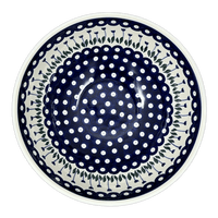 A picture of a Polish Pottery Bowl, Round, 11" in "Tulip Dot" by Ceramika Artystyczna | A055-377Z as shown at PolishPotteryOutlet.com/products/c-a-11-serving-bowl-tulip-dot-a055-377z