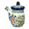 Polish Pottery Zaklady Soy Sauce Pitcher (Floral Swallows) | Y1947-DU182 at PolishPotteryOutlet.com