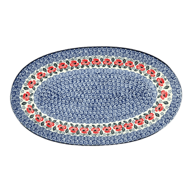 Polish Pottery Platter, Oval, 17.5" in "Rosie's Garden" by Ceramika Artystyczna | A200-1490X Additional Image at PolishPotteryOutlet.com