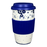 Mug, Travel, 14 oz in "Blue & White Trumpet Vines" by Manufaktura | K115U-JZ43