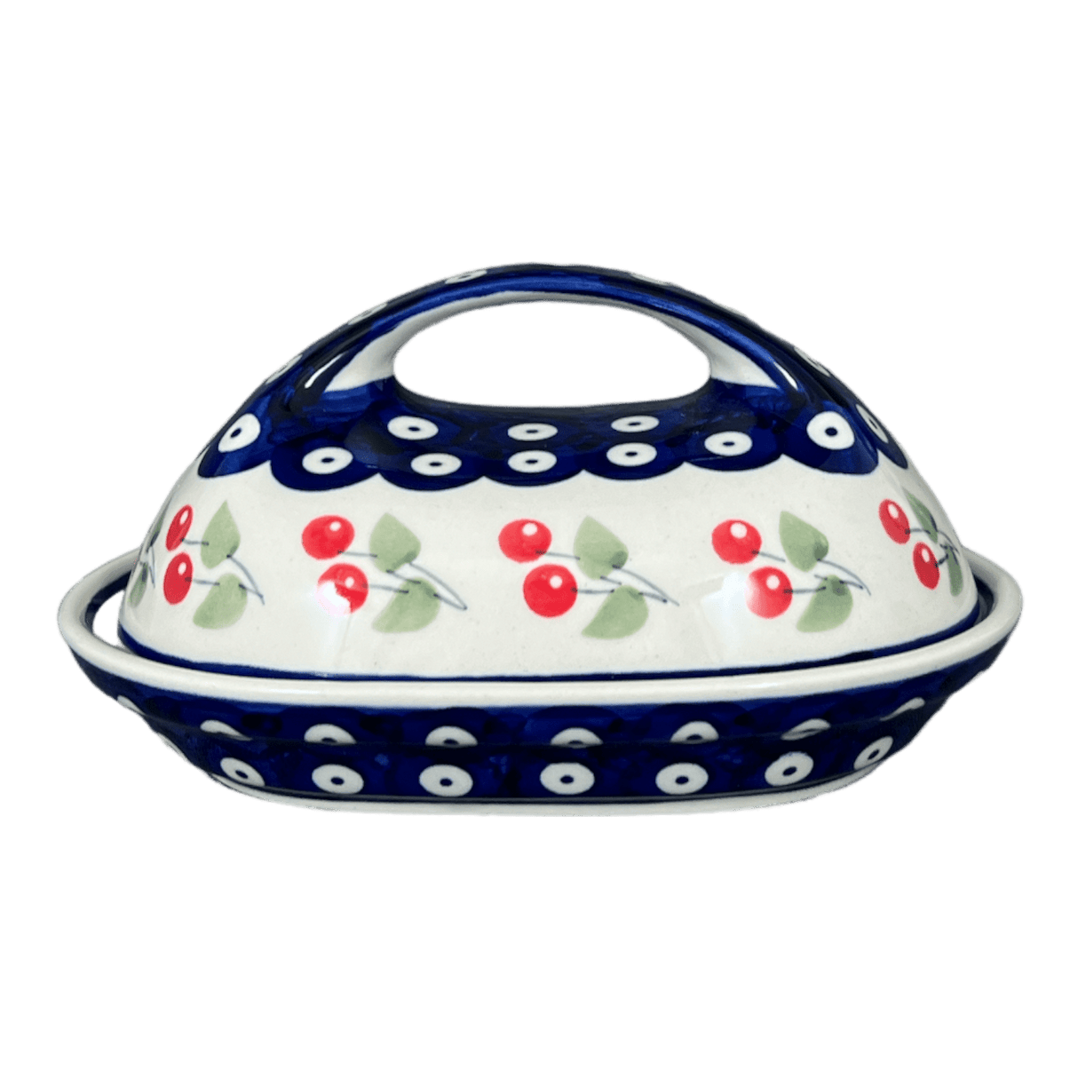 Butter Dish, Fancy, 5" x 7" in "Cherry Dot" by Manufaktura | M077T-70WI