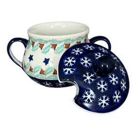 Polish Pottery 3.5" Traditional Sugar Bowl (Starry Wreath) | C015T-PZG Additional Image at PolishPotteryOutlet.com