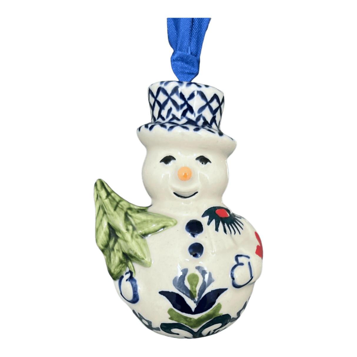 Ornament, Snowman with Tree, 2" in "Scandinavian Scarlet" by Manufaktura | K143U-P295