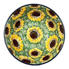 Polish Pottery Bowl, Round, Kitchen, 5.5" in "Sunflower Field" by Ceramika Artystyczna | A059-U4737 Additional Image at PolishPotteryOutlet.com