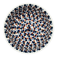 A picture of a Polish Pottery 9" Bowl (Fall Confetti) | M086U-BM01 as shown at PolishPotteryOutlet.com/products/9-bowl-berry-bunches-m086u-bm01