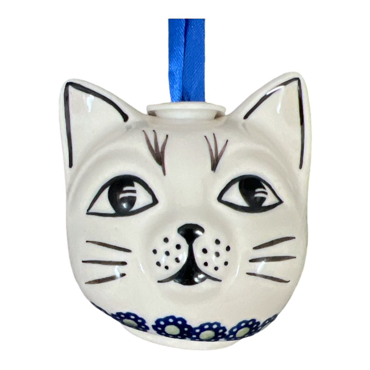 Ornament, Cat Head in "Snowy Pines" by Manufaktura | K142T-U22