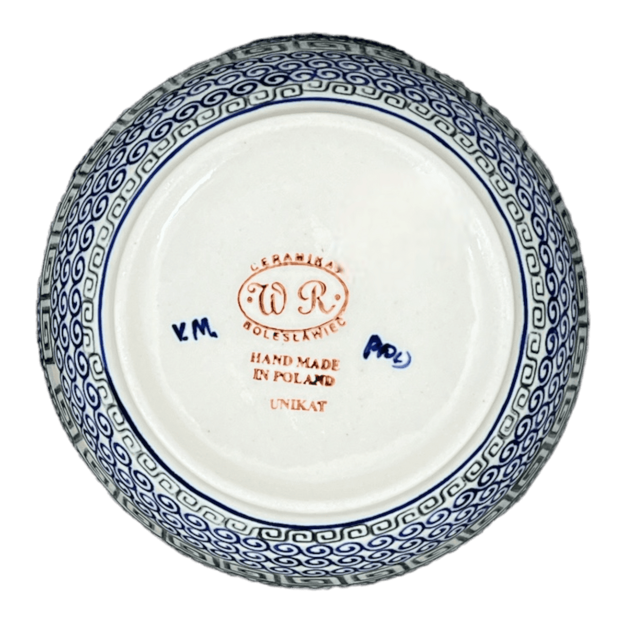 Bowl, Round, 7", WR (WR12C) in "Greek Columns" by W.R. Ceramika | WR12C-NP20