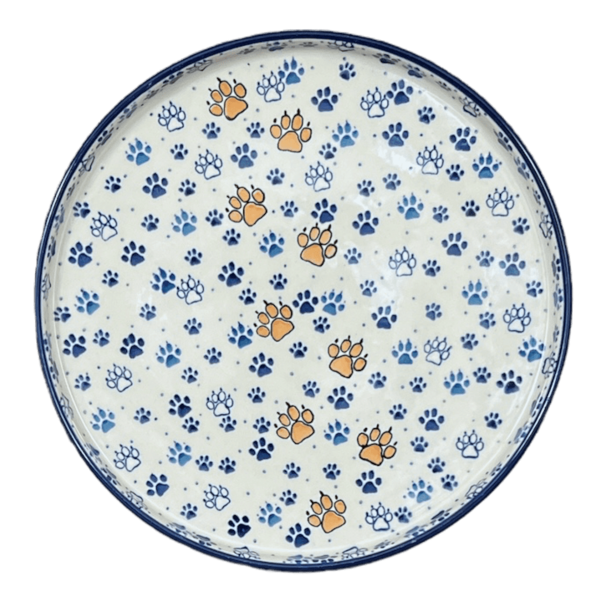 Tray, Round, 10" in "Paw Prints" by Ceramika Artystyczna | AE93-1770X