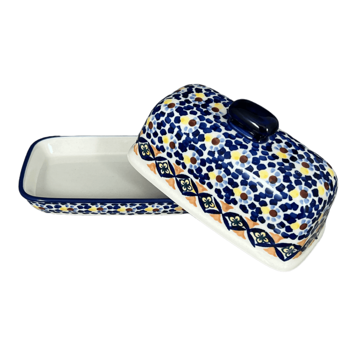 Butter Dish, American, 4" x 7.5" in "Kaleidoscope" by Manufaktura | M074U-ASR