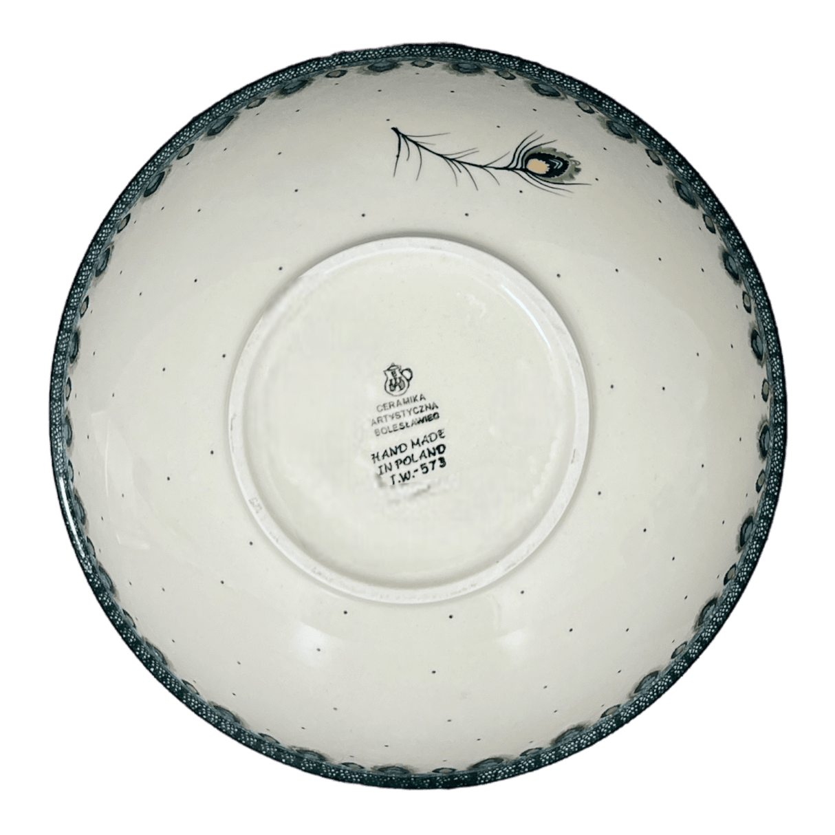 Bowl, Round, 11" in "Peacock Plume" by Ceramika Artystyczna | A055-2218X