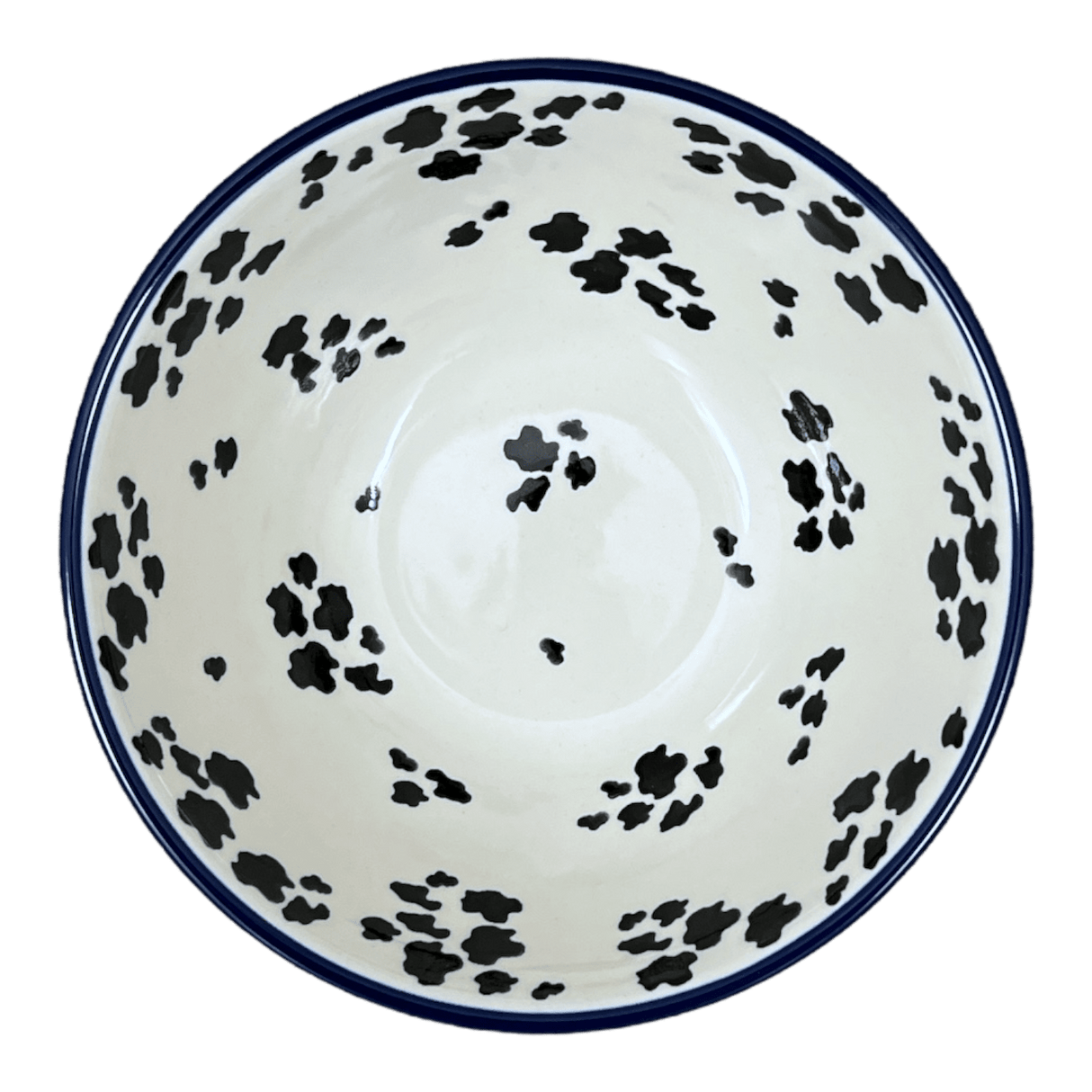 Bowl, Round, Kitchen, 7.75" in "Cowabunga - Blue Rim" by Ceramika Artystyczna | A057-2417X