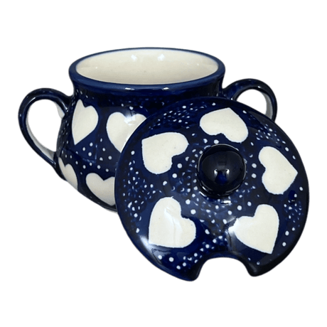 Bowl, Round, Sugar Bowl, 3.5" in "Sea of Hearts" by Manufaktura | C015T-SEA