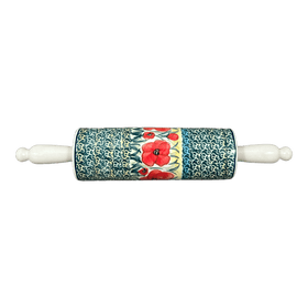 Polish Pottery Rolling Pin, 14.25" in "Poppies in Bloom" by Manufaktura | W012S-JZ34 Additional Image at PolishPotteryOutlet.com