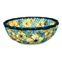 A picture of a Polish Pottery Bowl, Round, Blossom, 6" in "Sunny Meadow" by Zaklady | Y1945A-ART332 as shown at PolishPotteryOutlet.com/products/6-blossom-bowl-sunny-meadow-y1945a-art332