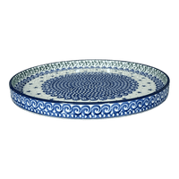 A picture of a Polish Pottery CA 10" Round Tray (Starry Sea) | AE93-454C as shown at PolishPotteryOutlet.com/products/10-round-tray-starry-sea-ae93-454c