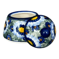 A picture of a Polish Pottery Bowl, Bell-Shaped, Sugar Bowl, 4", WR (WR9A) in "Impressionist's Dream" by W.R. Ceramika | WR9A-AB3 as shown at PolishPotteryOutlet.com/products/4-sugar-bowl-bell-impressionists-dream-wr9a-ab3