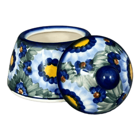 Polish Pottery Bowl, Bell-Shaped, Sugar Bowl, 4", WR (WR9A) in "Impressionist's Dream" by W.R. Ceramika | WR9A-AB3 Additional Image at PolishPotteryOutlet.com