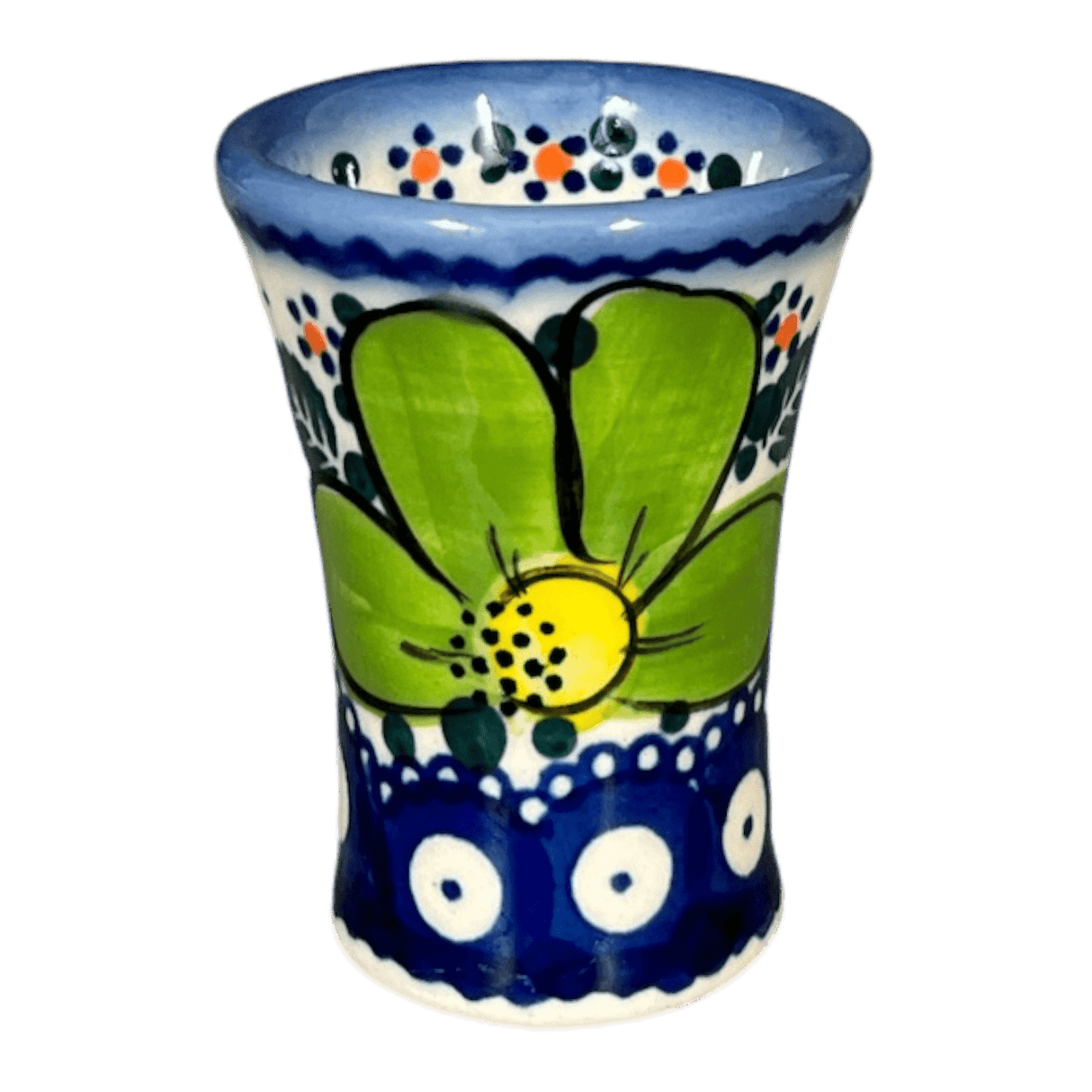 Shot Glass, 1.3 oz in "Green Daisies" by Galia | GKJ02-UZK1